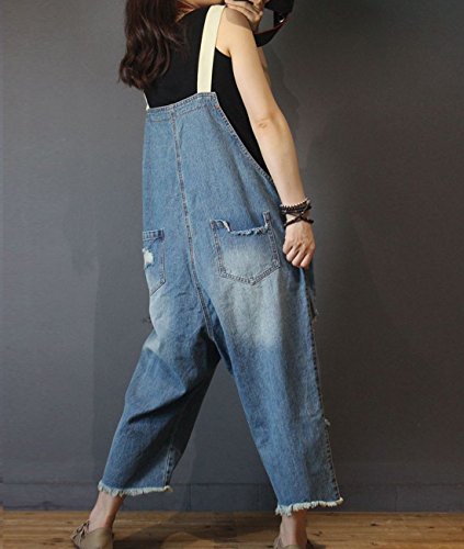 YESNO P60 Women Jeans Cropped Pants Overalls Jumpsuits Hand Painted Poled Distressed Casual Loose Fit - Image 5
