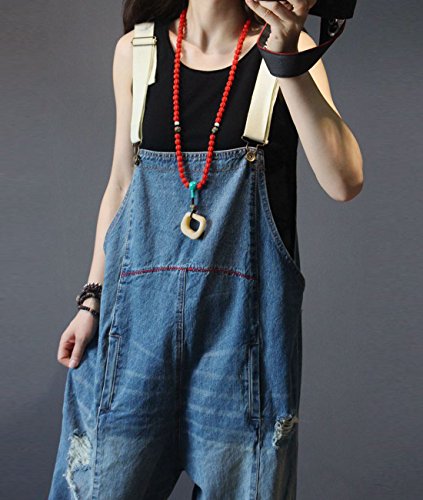 YESNO P60 Women Jeans Cropped Pants Overalls Jumpsuits Hand Painted Poled Distressed Casual Loose Fit - Image 7