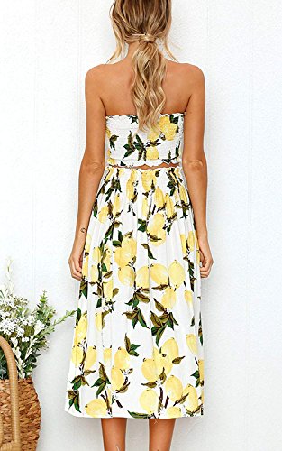 Yeshire Women's Sleeveless Floral Crop Top and Maxi Skirt Sets 2 Piece Outfit Dresses - Image 3