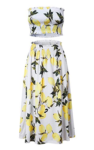 Yeshire Women's Sleeveless Floral Crop Top and Maxi Skirt Sets 2 Piece Outfit Dresses - Image 5