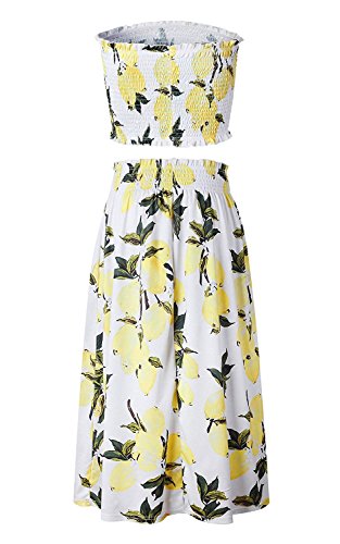 Yeshire Women's Sleeveless Floral Crop Top and Maxi Skirt Sets 2 Piece Outfit Dresses - Image 6