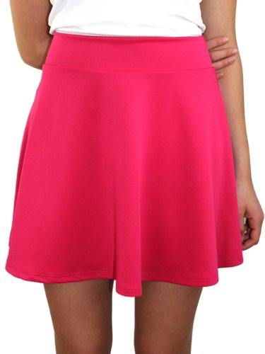 YogaColors Stretch Skater Skirt (Small, Fuchsia)