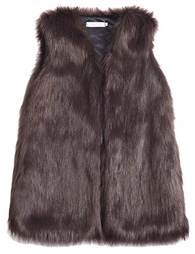 Youhan Women's Faux Fur Vest Coat Sleeveless Jacket