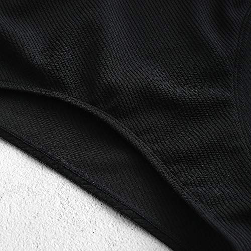 ZAFUL Women's Tie Knot Front Ribbed High Waisted Cut Out One Piece Swimsuit (A-Black, S) - Image 6