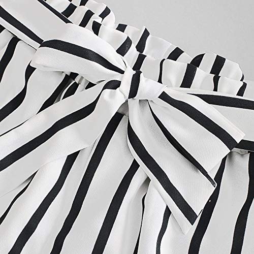 ZAFUL Women's Two Piece Outfit Off Shoulder Crop Top and Striped Shorts Set (Black, S) - Image 6