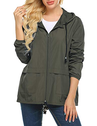 ZEGOLO Rain Jacket Women Waterproof Raincoat Lightweight with Hood Packable Outdoor Windbreaker - Image 5