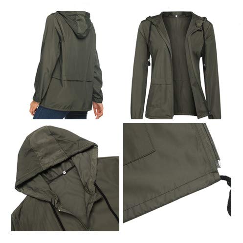 ZEGOLO Rain Jacket Women Waterproof Raincoat Lightweight with Hood Packable Outdoor Windbreaker - Image 7
