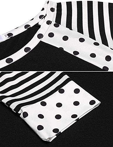 Zeagoo Women's Polka Dots Shirt Striped 3/4 Sleeve Casual Scoop Neck Tops Tee S-XXXL - Image 7