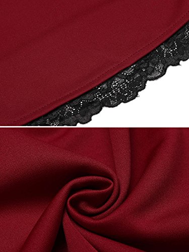 Zeagoo Women's Slim Fit High Waist Party Work Mermaid Bodycon Pencil Midi Skirt(S,Red) - Image 6