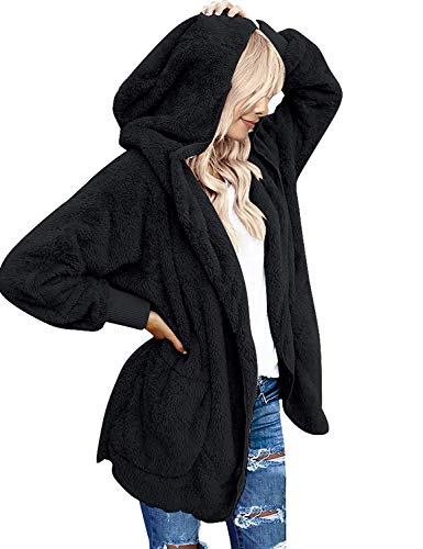 Zeagoo Women's Warm Hoodie Pocket Fleece Jacket Coat Casual Fuzzy Outerwear