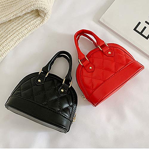 Zip Around Dome Patent Leather Satchel Mini Top Handle Toe Bag Shell Shape Purse Handbags (A-Black) - Image 6