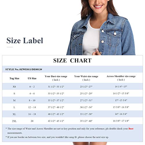 andy & natalie Women's Denim Jackets Oversize Long Sleeve Basic Button Down Jean Jacket with Pockets - Image 8