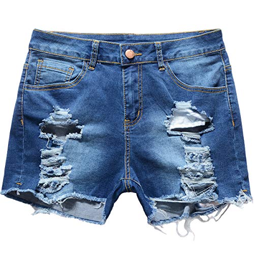 vanberfia Women's Stretchy Denim Jean Shorts with Pockets… - Image 5