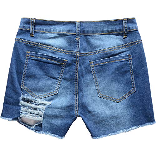 vanberfia Women's Stretchy Denim Jean Shorts with Pockets… - Image 6