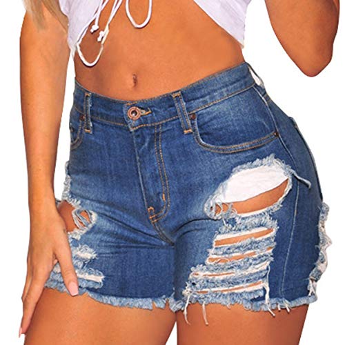 vanberfia Women's Stretchy Denim Jean Shorts with Pockets…
