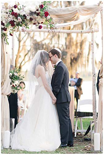 2 Tier Wedding Bridal Veil with Comb White Ivory Cut Edge Waltz Length - Image 6