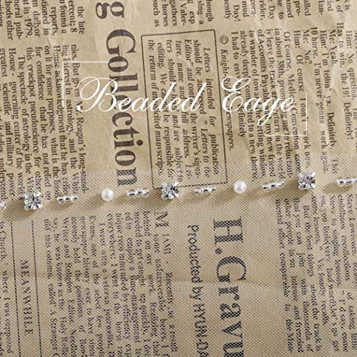 Barogirl Wedding Veil White with Rhinestones 1 Tier Beaded Edge Bridal Veil Fingertip Length with Comb for Brides (White… - Image 3