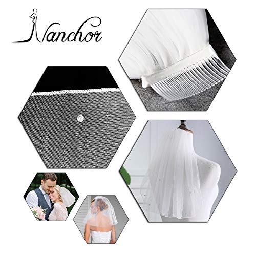 Bridal Wedding Veil Women's Short Vails with Rhinestone Tulle for Bachelorette Party 38cm/15” - Image 4