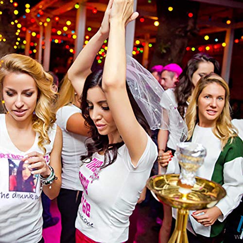 Bridal Wedding Veil Women's Short Vails with Rhinestone Tulle for Bachelorette Party 38cm/15” - Image 6