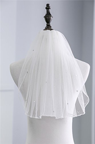 Bridal Wedding Veil Women's Short Vails with Rhinestone Tulle for Bachelorette Party 38cm/15” - Image 7