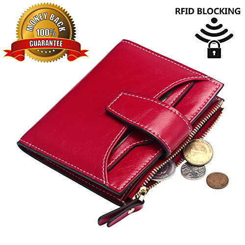 Small Wallet for Women Genuine Leather Bifold Compact RFID Blocking Small Womens Wallet with ID Window - Image 3