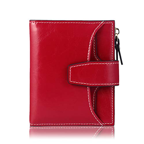 Small Wallet for Women Genuine Leather Bifold Compact RFID Blocking Small Womens Wallet with ID Window