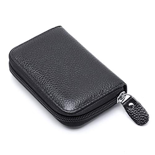 MaxGear Credit Card Wallet with Zipper, Genuine Leather Credit Card Holder with RFID Blocking Small Accordion Wallet - Image 6