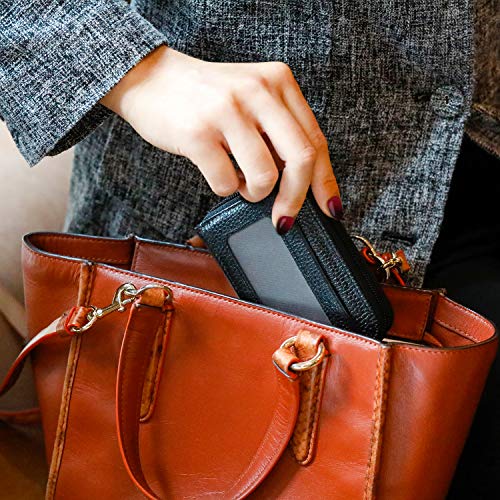 MaxGear Credit Card Wallet with Zipper, Genuine Leather Credit Card Holder with RFID Blocking Small Accordion Wallet - Image 7