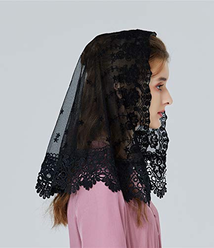 BEAUTELICATE Lace Veil For Church Catholic Cathedral Chapel Mantilla 1st Communion Head Covering Latin Mass Easter - Image 5