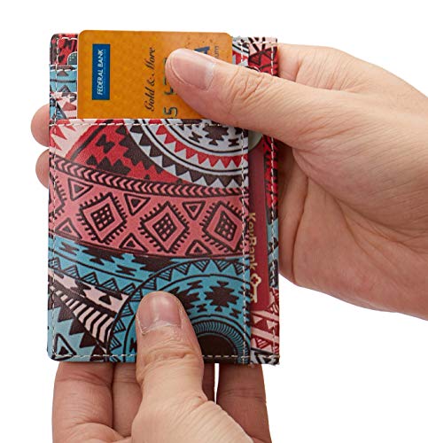 Slim RFID Blocking Credit Card Holder Minimalist Leather Front Pocket Small Wallet for Women Men - Image 6