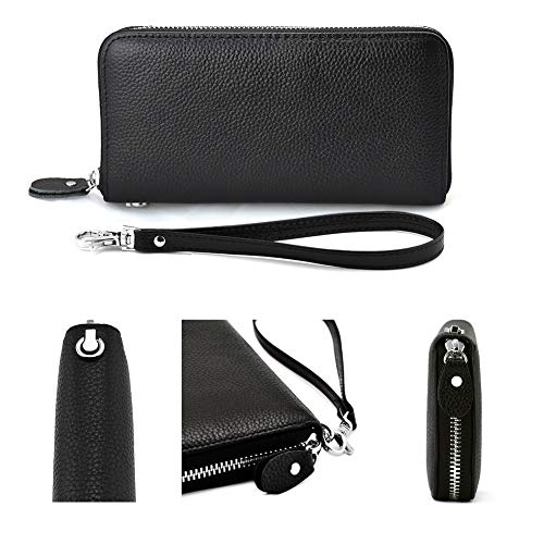 Moflycom Womens Wallet RFID Blocking Genuine Leather Zip Around Wallet Clutch Wristlet Travel Long Purse for Women - Image 4